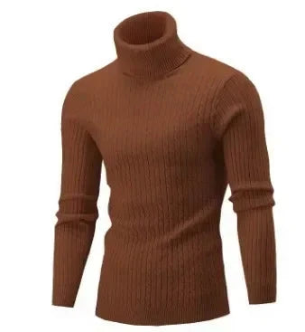 2025 Men's Warm Knitted Sweater Turtleneck Sold  Knitting Pullovers Tops Knitted Sweater Male Jumper All Match Casual Sweater Colouronova