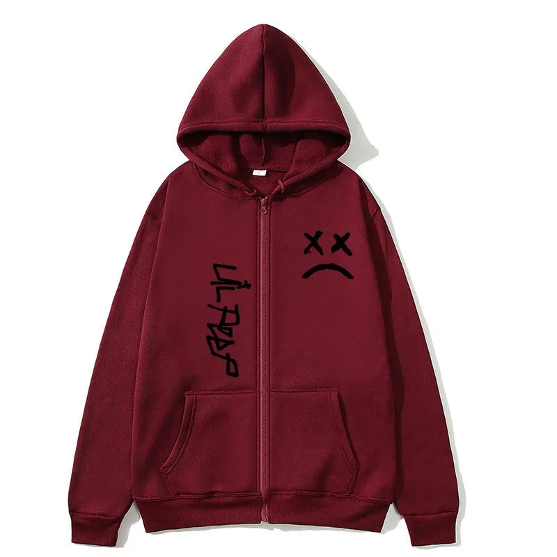 Women's Long Sleeves Lil Peep Zipper Hoodies Female Autumn Winter Zipper Hoodies Men Womens Zipper Hoodies Tracksuits Jogger Colouronova