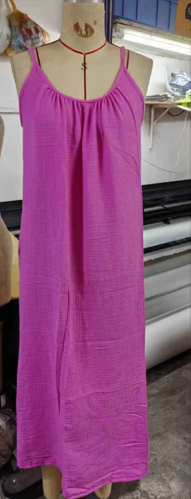 Womens Cotton Sling Nightdress Long Dress