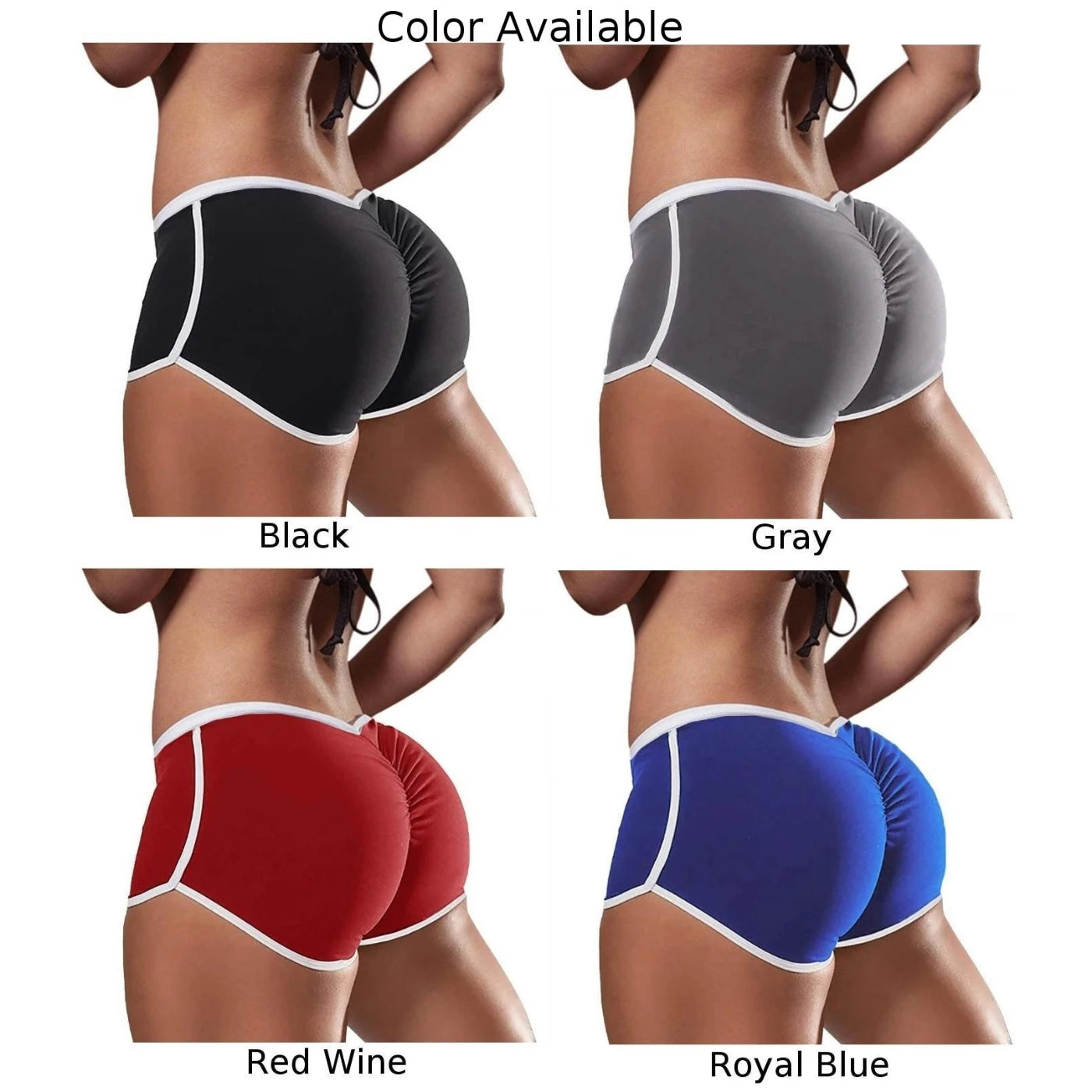 Womens Gym Fitness Sports Shorts Elastic Waist Butt-lift Buttocks Yoga Hot Pants Sexy Breathable Lingerie Ultra-Thin Underwear - Colouronova