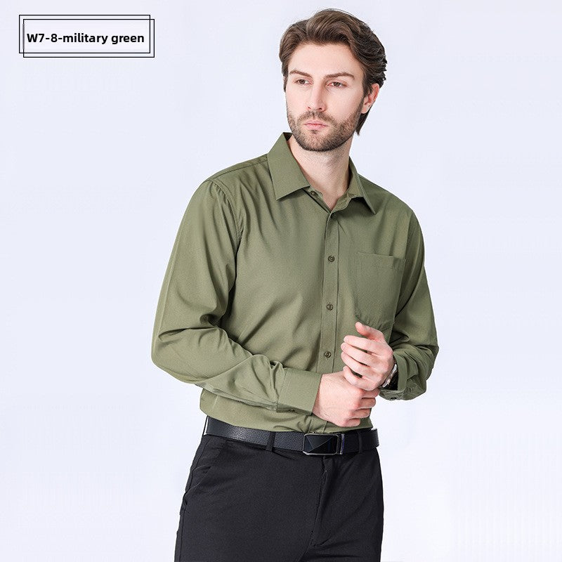 Men's Long-Sleeve Anti-Wrinkle Business Casual Shirt Colouronova