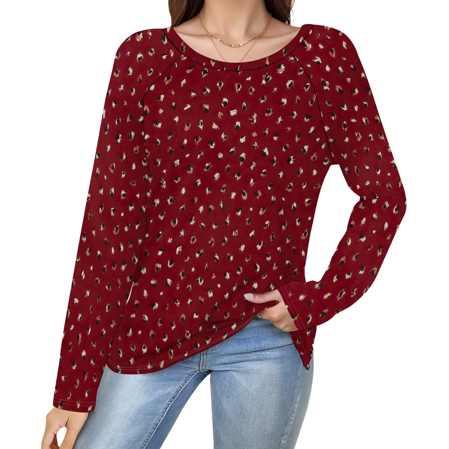 Women's Puff Long Sleeve Tunic Tops Pleated Crew Neck Blouses Dressy Casual Loose Fit Winter and Spring Shirts Colouronova