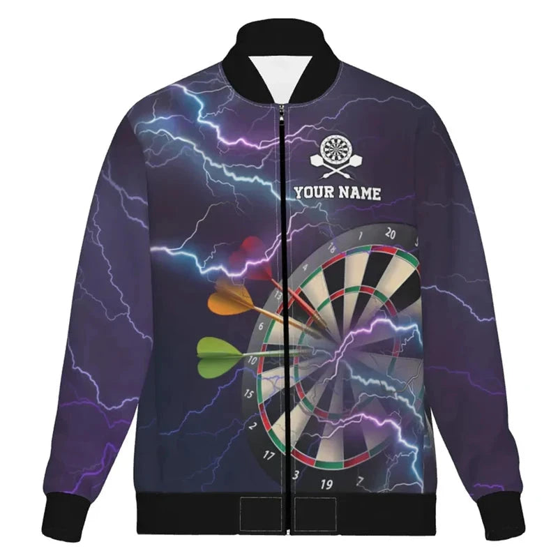 Fashion Darts Graphic Jacket Custom Name Team Name Personalization 3D Printed Coat Trend Casual Oversized Sweatshirt Jackets Colouronova