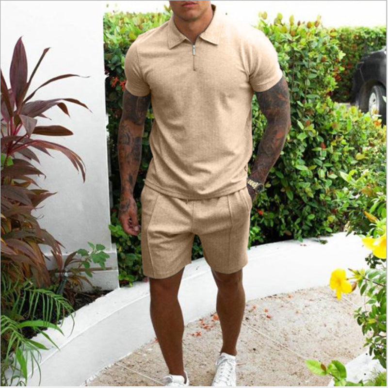 Short-sleeved lapel shorts Colouronova
