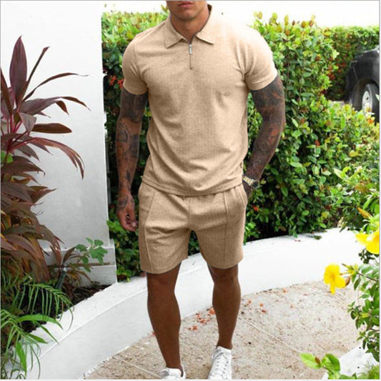 Short-sleeved lapel shorts Colouronova