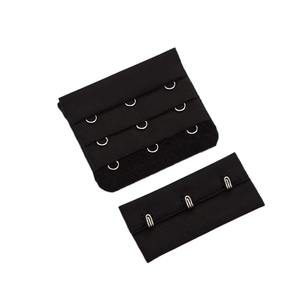 Bra Extenders Strap Tops Lingerie Women's Back Bra Extender Straps 3Hooks 3 Rows Premium Metal and Cotton Strapless Accessories - Colouronova