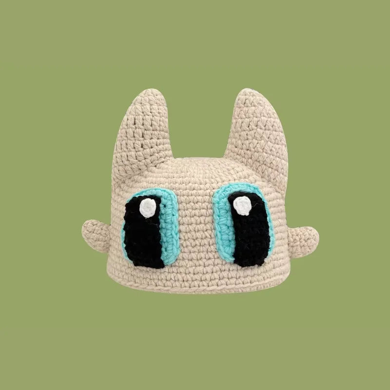 Halloween Green Monster Shrek Style Knitted Hat Funny Cartoon Beanie Cute Strawberry Head Cover Cosplay Party Props for Gifts - Colouronova