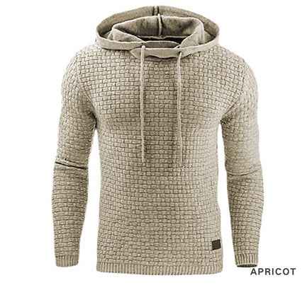 Men's jacquard long-sleeved hooded shirt