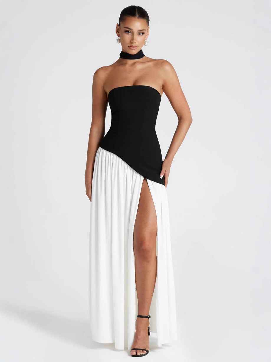 Elegant Bodycon Long Dress with Crossover Strap