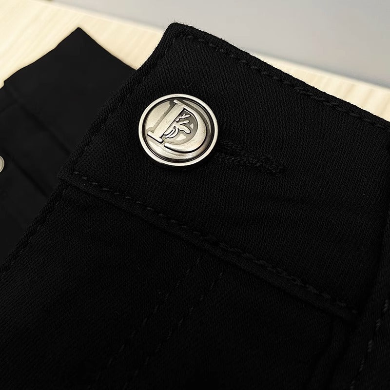 Men's Embroidered Slim-Fit Stretch Jeans Colouronova