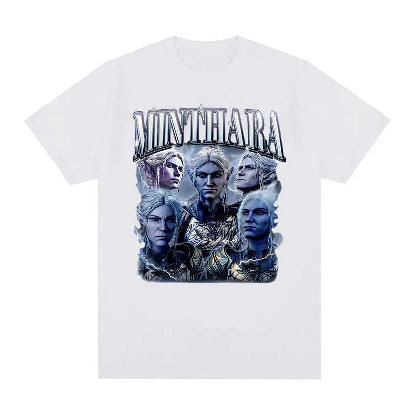 Game Minthara Astarion Baldurs Gate 3 Graphic T Shirt Men Fashion Retro Gothic T-Shirt 100% Cotton Oversized Tshirts Tops Unisex - Colouronova