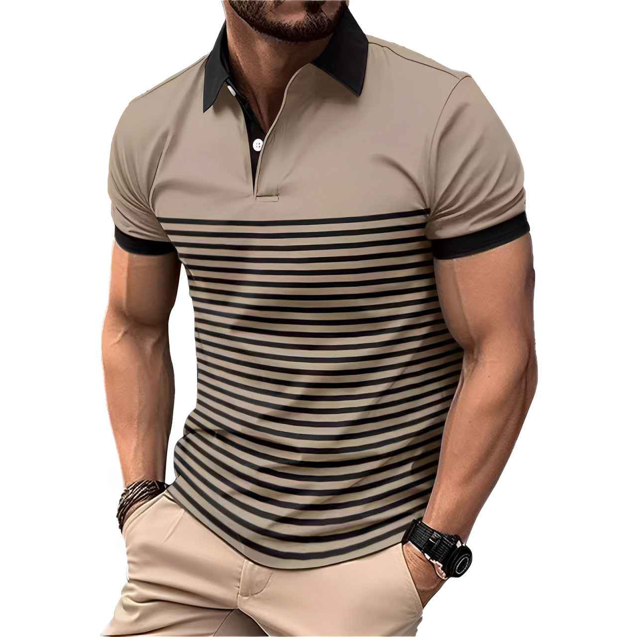 Men's Striped Polo Shirt Colouronova