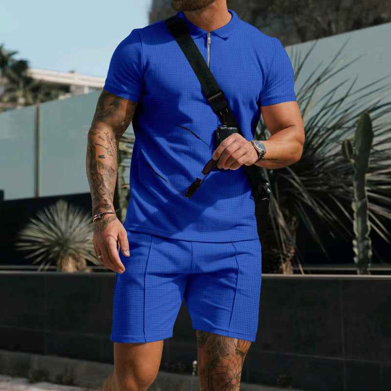 Loose lapel T-shirt suit for men