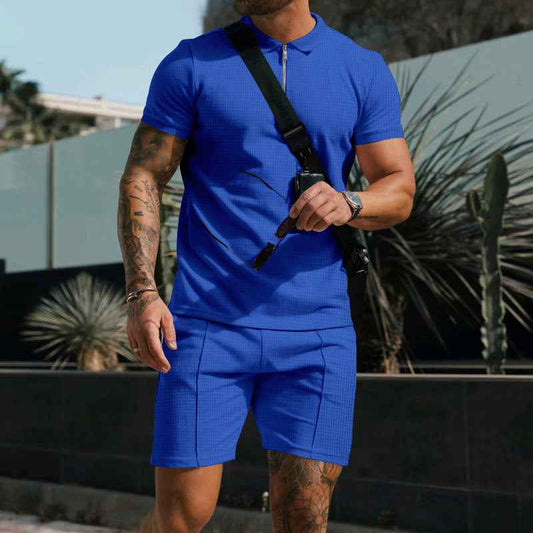 Loose lapel T-shirt suit for men