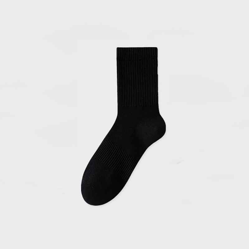 Breathable solid-colored cotton stockings