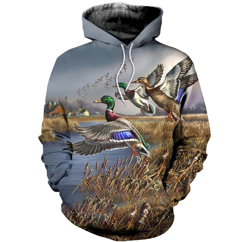 Beautiful Duck Hunting 3D All Over Printed Unisex Deluxe Hoodie Sweatshirt Zip Pullover Casual Tracksuit sudadera hombreYK13 - Colouronova