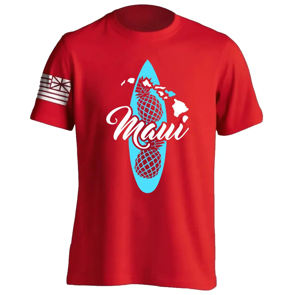 Men's Cotton Shirt OAHU HAWAII SURFING Distressed TShirt Unisex Surf Board Beach Tee Tops Summer Fashion Casual Short Sleeves - Colouronova