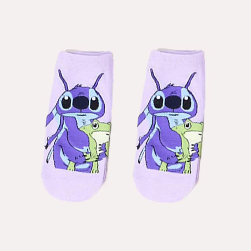 Disney Stitch Children's Short Socks Anime Men Women Short Socks Cute Casual Breathable Shallow Mouth Ship Socks Birthday Gift - Colouronova