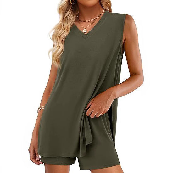 V-neck Sleeveless Top Colouronova