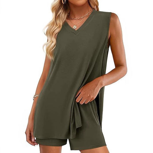 V-neck Sleeveless Top Colouronova