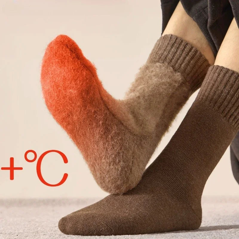 1/3Pairs Super Thick Warm Socks Soft Men High Tube Long Socks Solid Color Sock Against Cold Snow Comfortable Winter Essentials - Colouronova