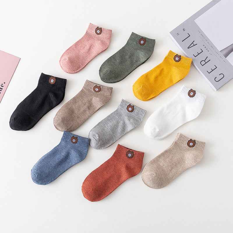 Boat socks bear ankle socks