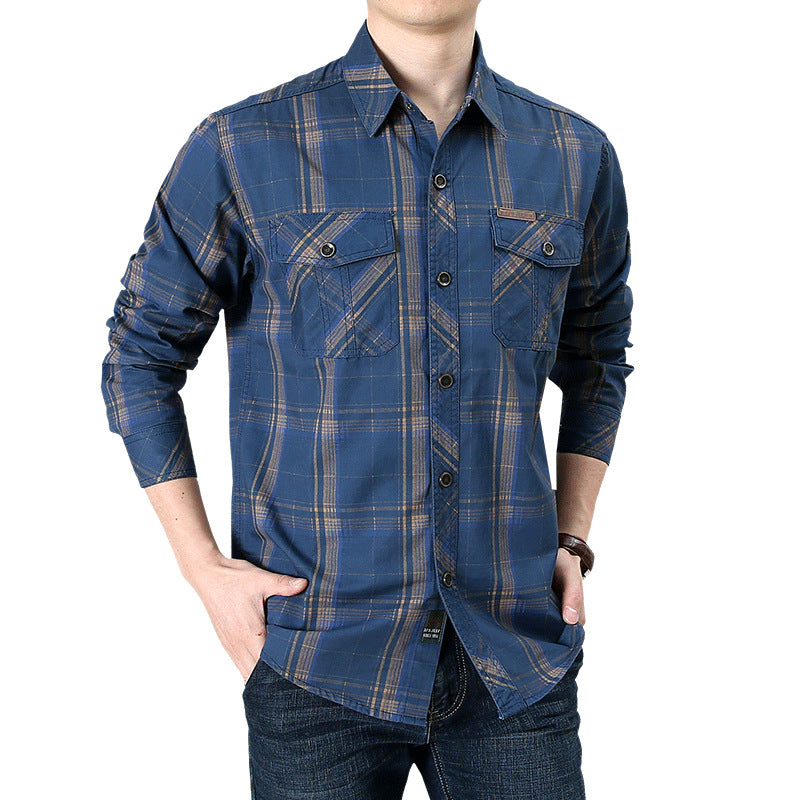 Men's Plaid Short Sleeve Cotton Shirt Colouronova