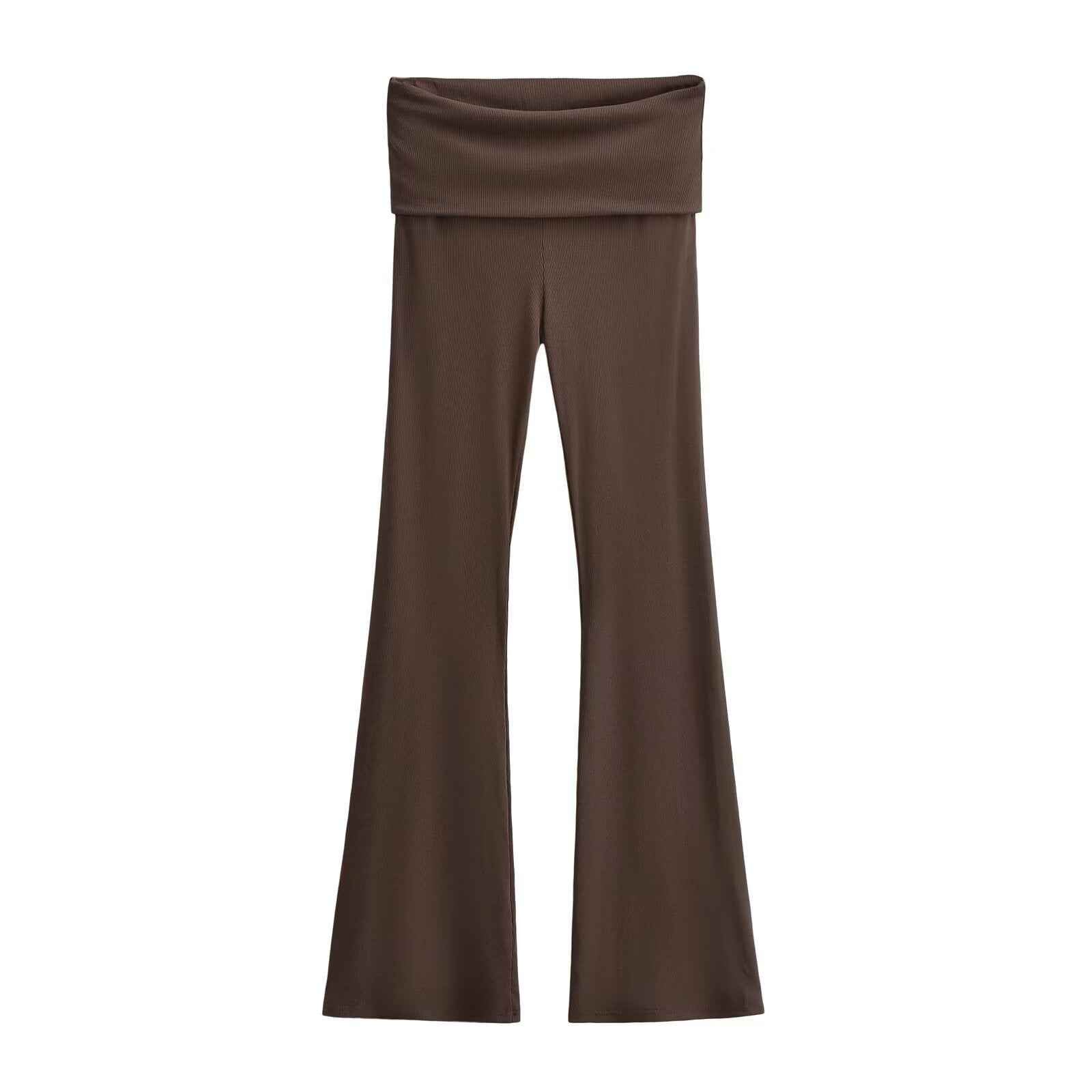 Women's Double Waist Flared Sports Pants
