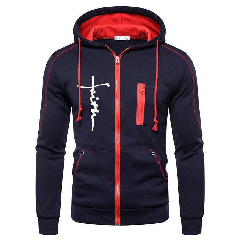 Daily Men's Tracksuit Jogging Hoodie Men Single Piece Sports Zipper Jacket Sweatshirts and Sports Pants Clothing Casual Outdoors - Colouronova