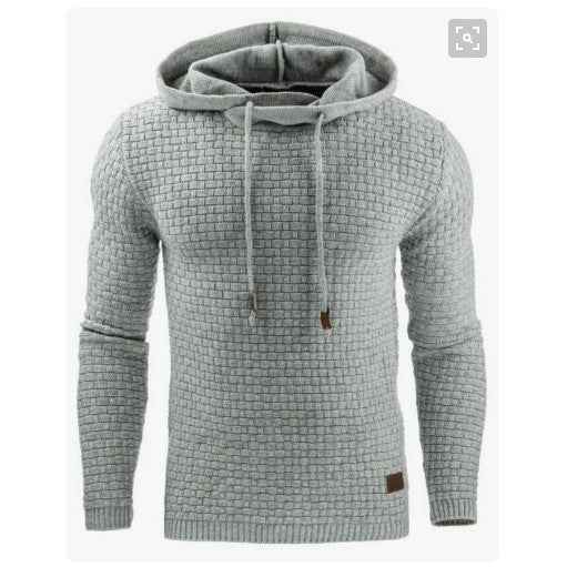 Men's jacquard long-sleeved hooded shirt
