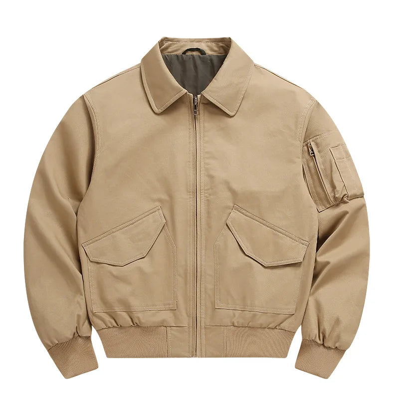 New model pilot jacket coat for men 2025 autumn lapel American casual retro fashion jacket top  high quality men's clothing - Colouronova