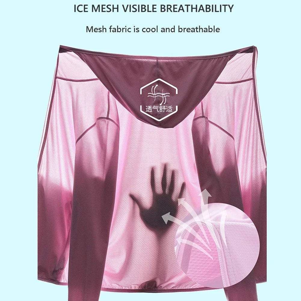 Sun Protection Jacket For Women And Men Jacket UPF50+ Ice Silk Skin Coat For Walking Travel And Fishing Outdoor Sports Clothing - Colouronova