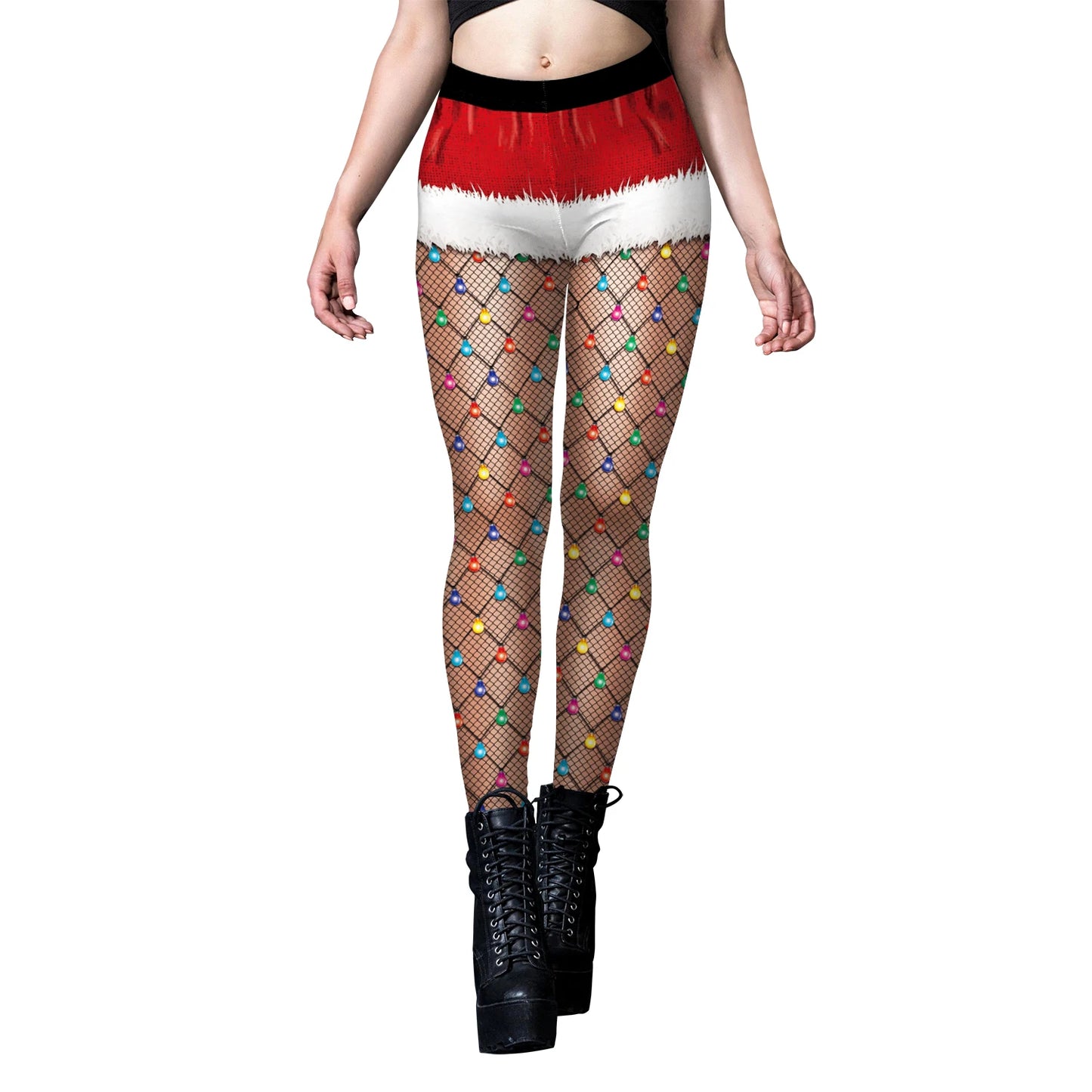 Phantasy Sexy Women Christmas Leggings Xmas Fake Shorts Stockings Pattern Leggings Yoga Trousers Festival Pants Autumn Winter - Colouronova