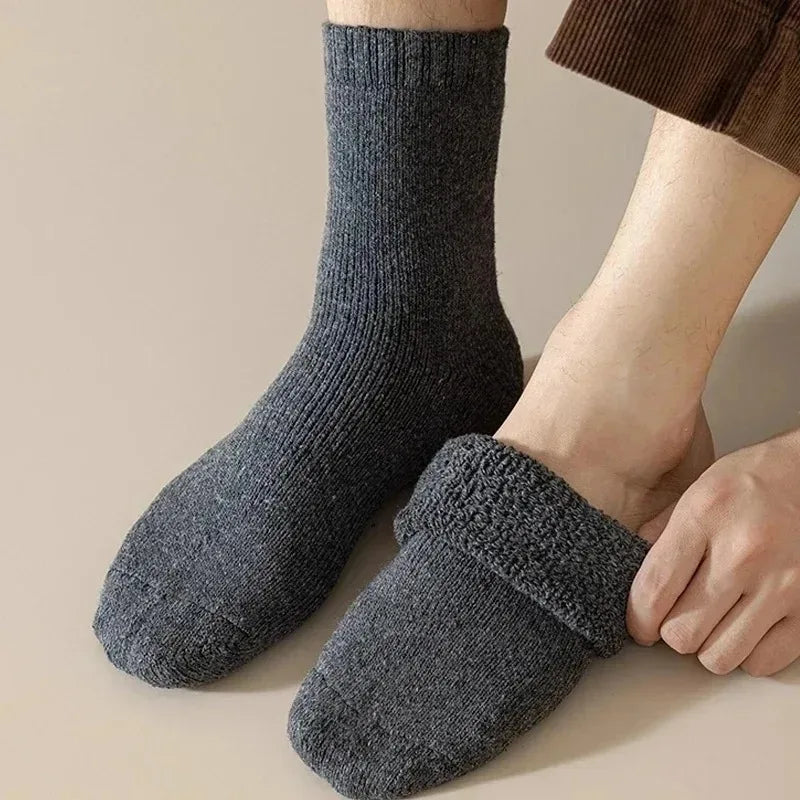 3Pairs Warm Merino Wool Hiking Socks  Super Thick Thermal Winter Boot Socks Men Heavy Warm Trekking Socks Cold Weather Outdoor - Colouronova