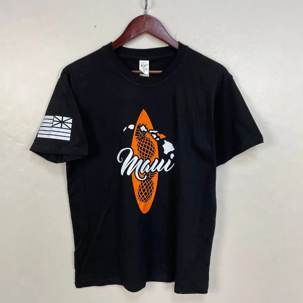 Men's Cotton Shirt OAHU HAWAII SURFING Distressed TShirt Unisex Surf Board Beach Tee Tops Summer Fashion Casual Short Sleeves - Colouronova