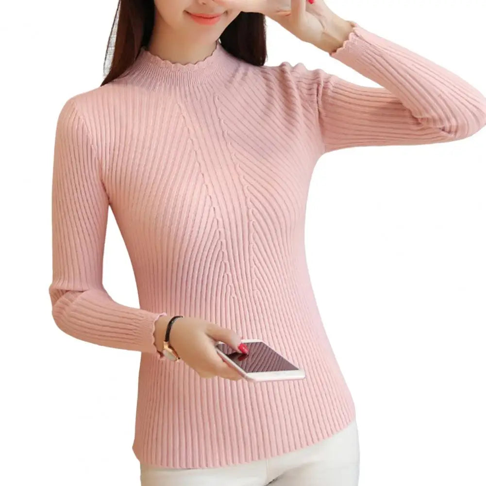 New Autumn Winter Women Pullovers O-neck Solid Knitwear Bottoming Shirt Korean Womens Sweaters Casual Ladies Jumpers Femme - Colouronova
