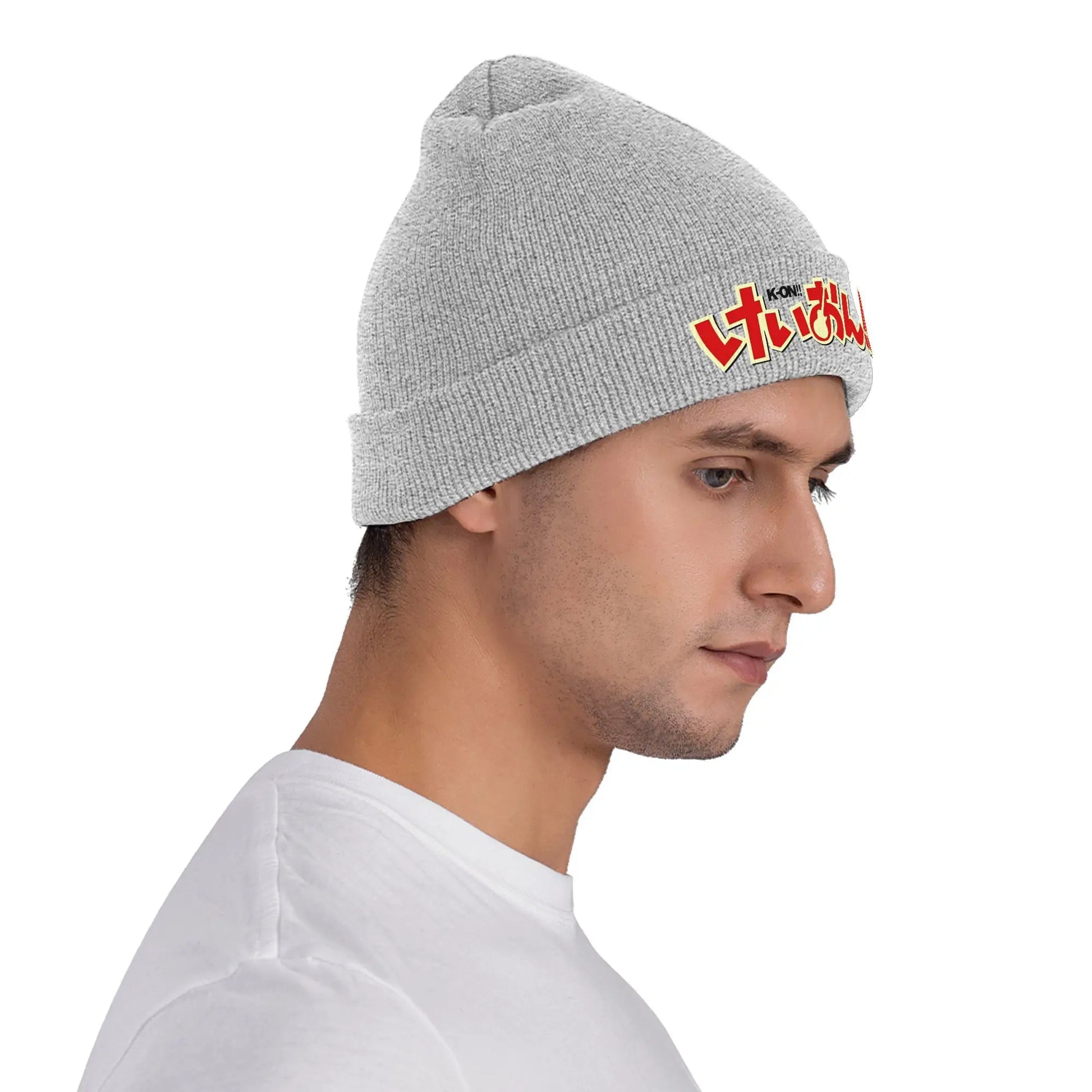 K-on logo Knitted Caps Women's Men's Skullies Beanies Autumn Winter Hats Acrylic  Warm Melon Cap - Colouronova