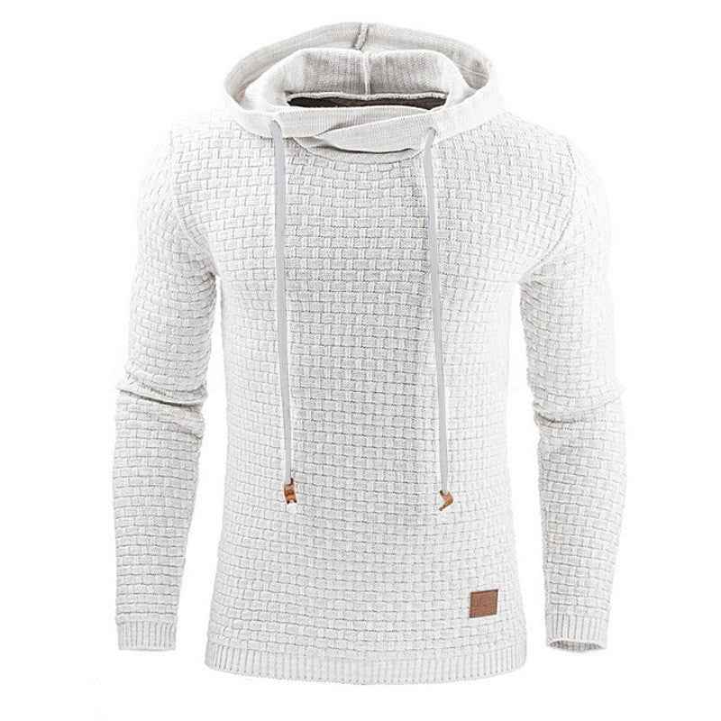 Men's jacquard long-sleeved hooded shirt