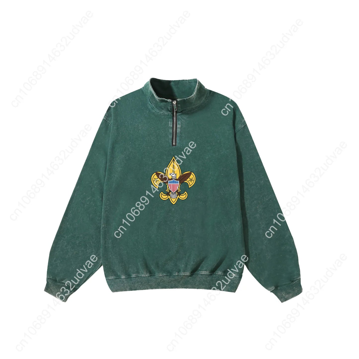 Scouts of America Retro Sweatshirt Man Woman Teenager Vintage Pullover Half Zipper Sweat Shirt Photo Custom Long Sleeved Tshirt - Colouronova