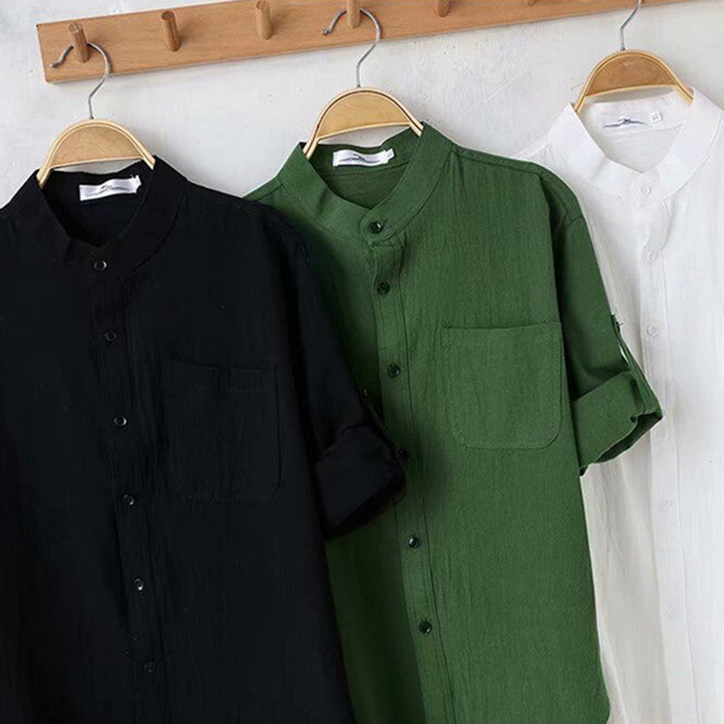 Linen Short-Sleeve Shirt Colouronova