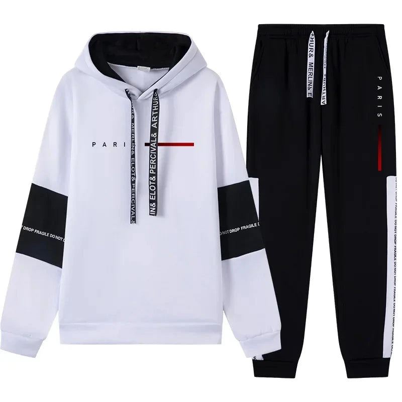 Autumn Winter Mens Tracksuit Printing Casual Sweatshirts Sportswear Sports Jogging Mens Clothing Single Piece Hoodie Pants 2025 Colouronova