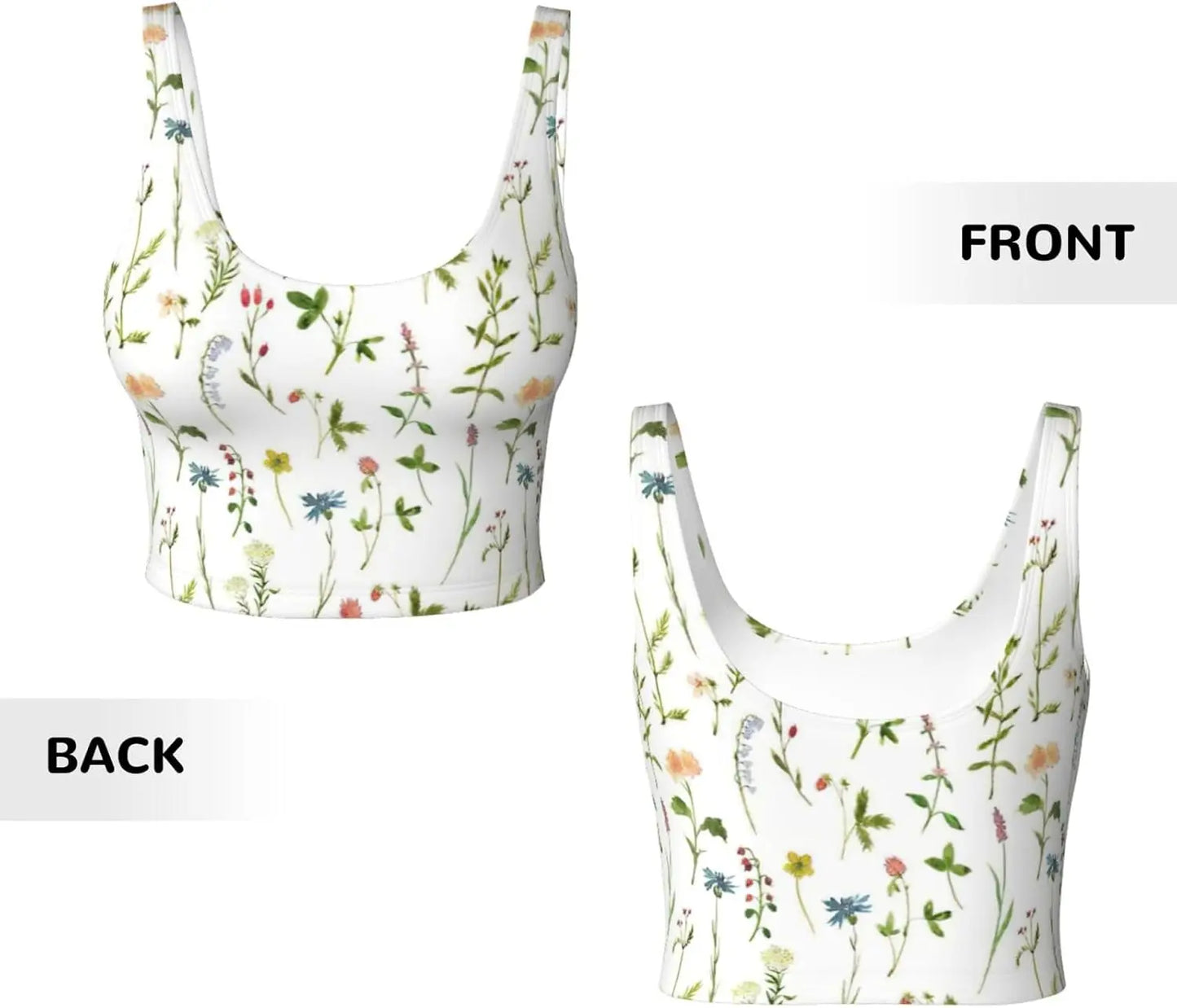 Season Watercolors of Herbs Flowers Print Winter Fashion Women Sports Vest Yoga Workout Vest for Women Lightweight Summer - Colouronova