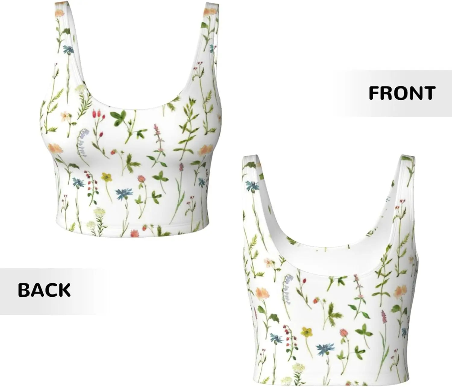 Season Watercolors of Herbs Flowers Print Winter Fashion Women Sports Vest Yoga Workout Vest for Women Lightweight Summer - Colouronova