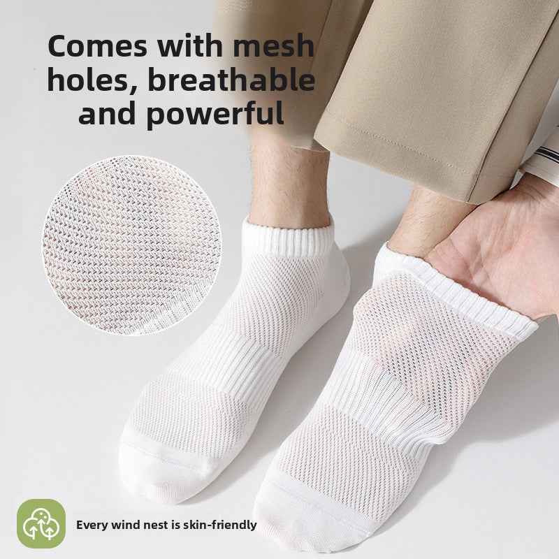Breathable solid-colored cotton stockings