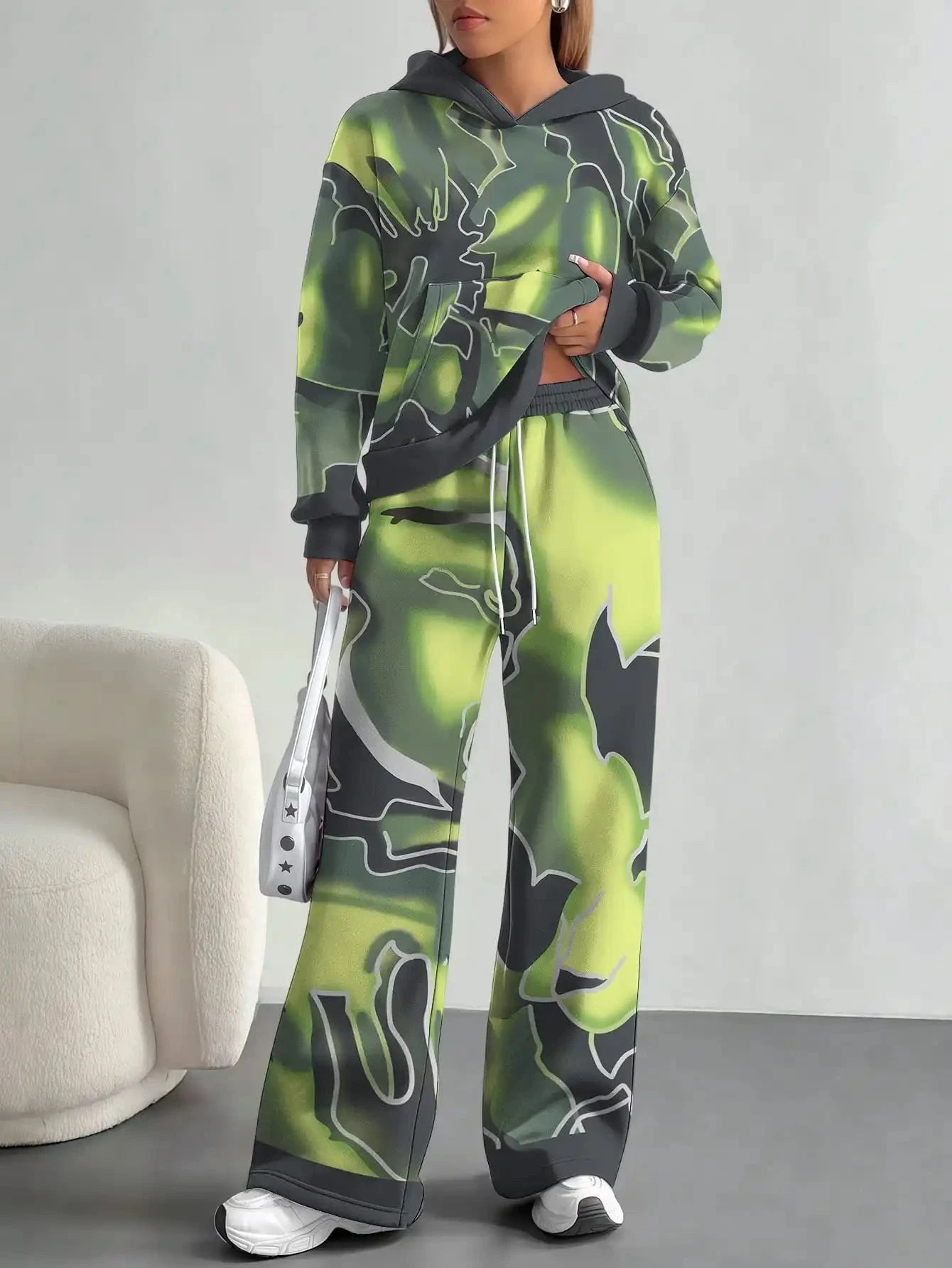 2025 new yellow green camouflage sports style foreign trade comfortable fashion leisure outdoor European and American women's su Colouronova