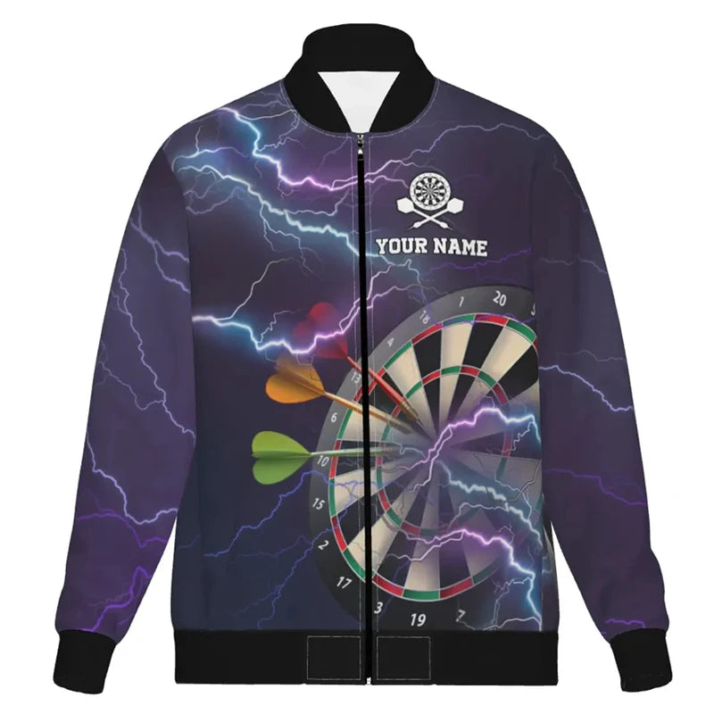 Fashion Darts Graphic Jacket Custom Name Team Name Personalization 3D Printed Coat Trend Casual Oversized Sweatshirt Jackets - Colouronova