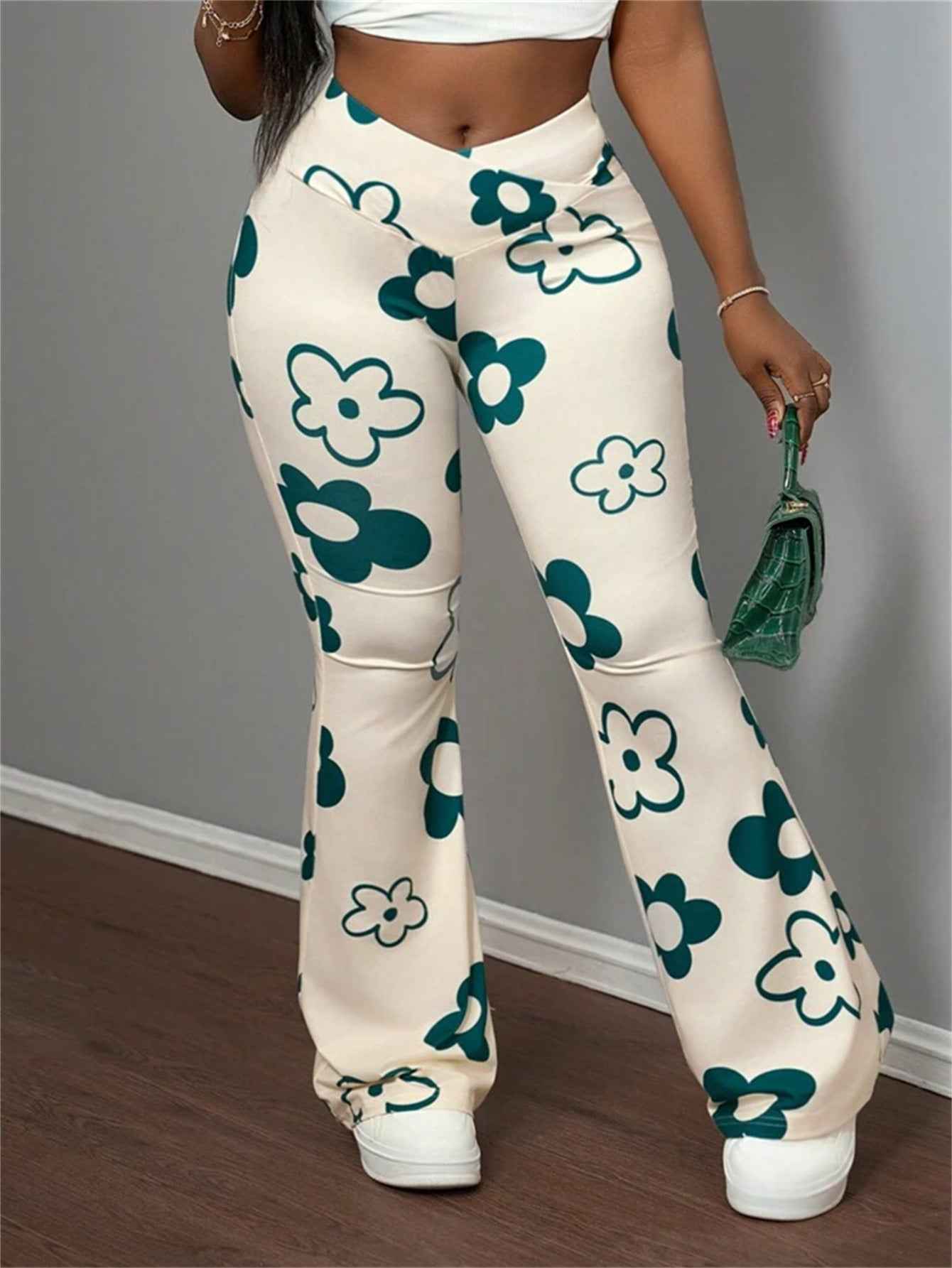 Women's Printed Casual Trousers with Stretch Fit