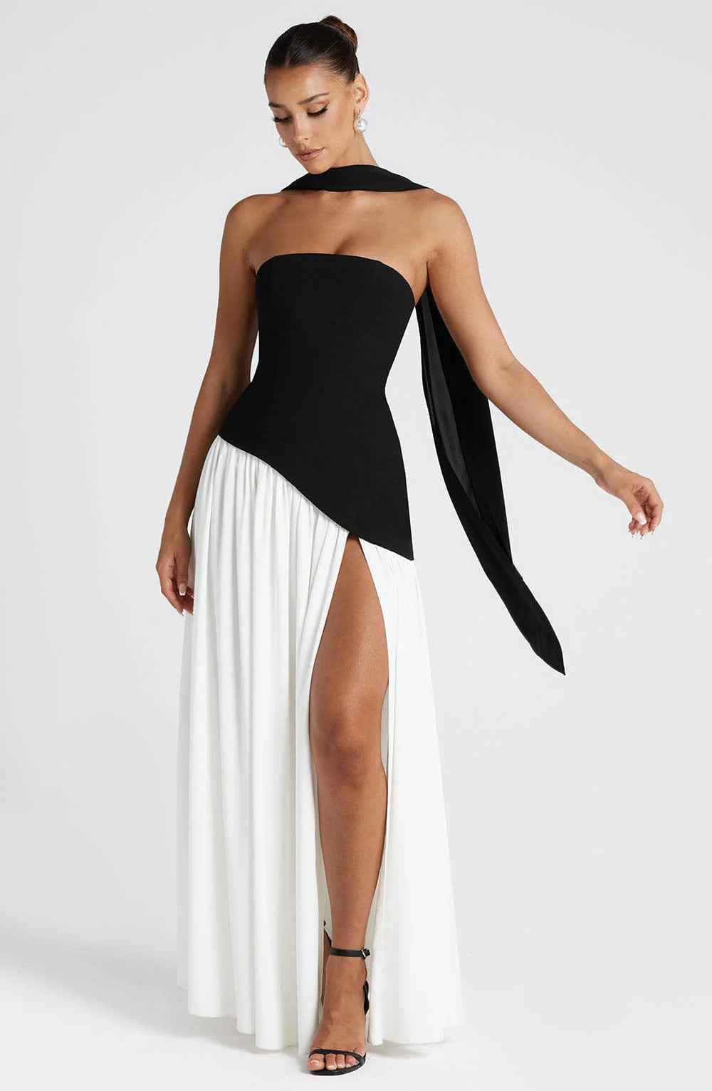 Elegant Bodycon Long Dress with Crossover Strap