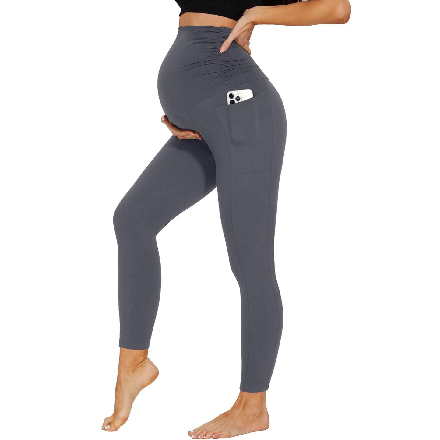 Maternity Pants with Tummy Support Pockets Colouronova