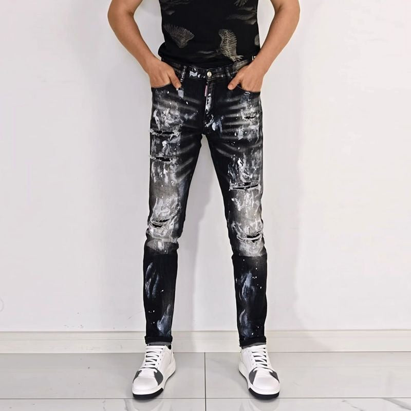 Men's Slim Fit Ripped Jeans Colouronova